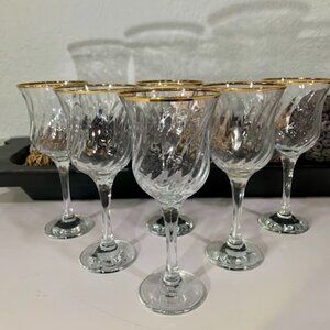 Crystal Clear Industries "Regent Gold" Gold rimmed  Set Of 6 🍷